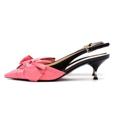 prada pink platform heels|prada slide sandals kitten heel.